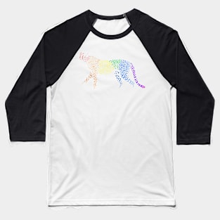 Rainbow Cheetah (white) Baseball T-Shirt